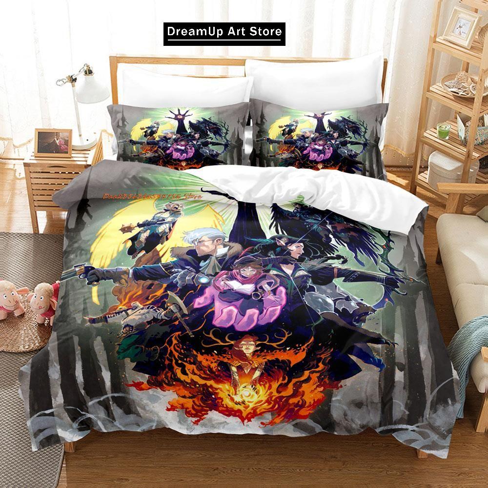 Druk 3D legenda vox machina gra Zestaw pościeli Chłopcy Dziewczęta Rozmiar Twin Queen Full Poszwa na kołdrę Poszewka na poduszkę Łóżko Sypialnia dla dorosłych