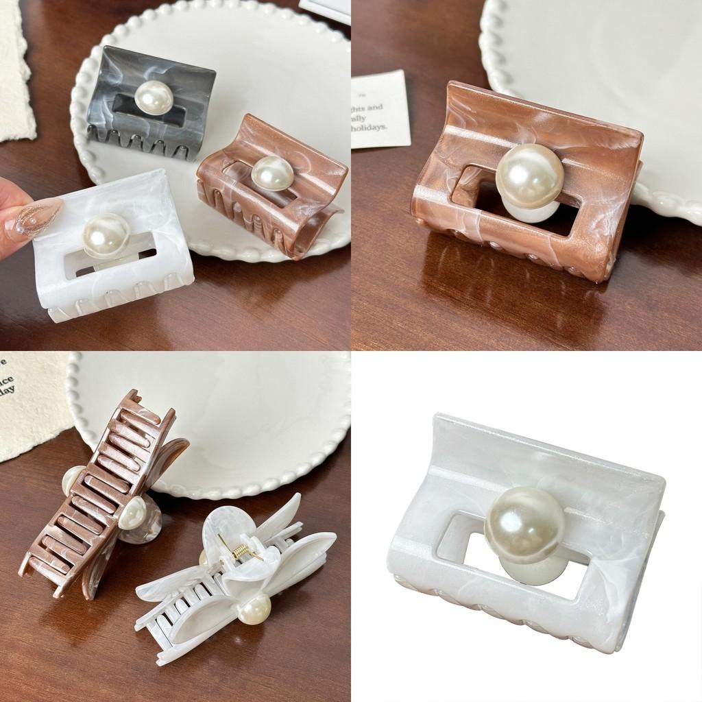 Premium Quality Floral Hair Claw Clips With Chic Pearl Inlays For Everyday Use