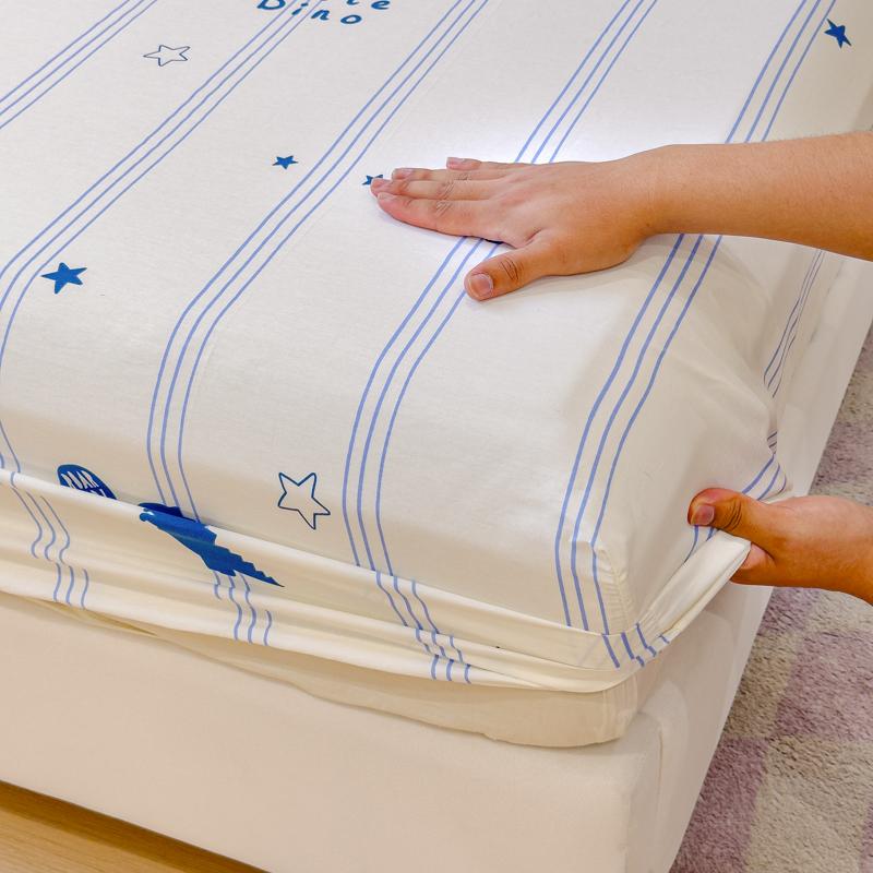 Stripe Style Fitted Sheet Pure Cotton Bed Cover Home Bedsheets Adults Kids Mattress Protector sabanas para cama (No Pillowcase)