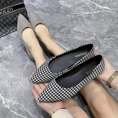 Fashion Ballet Flat Shoes Women's Flying Line 2024 New Woven Pointed Flat Shoes for Pregnant Women Machine Washable Soft Bottom Large