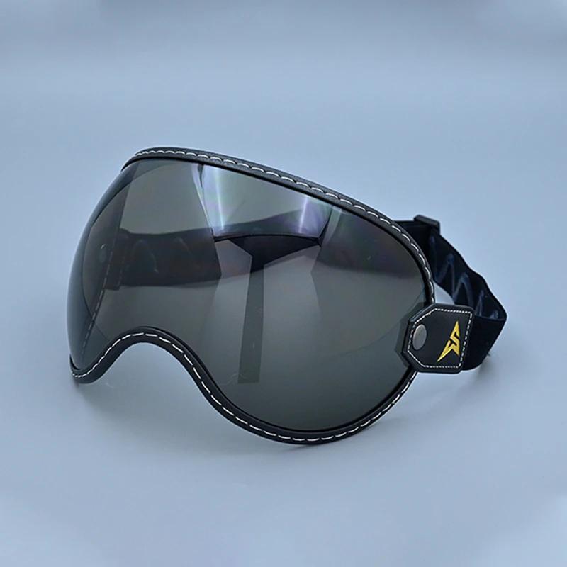 

Ретро мотоциклетные очки с пузырьковым козырьком для езды на улице, защита от ультрафиолета, лобовое стекло, красочные винтажные шлемы на половину лица