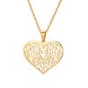 Ladies Personalized Stainless Steel Hollow Heart Tree Of Life Pendant Necklace Pn-2266