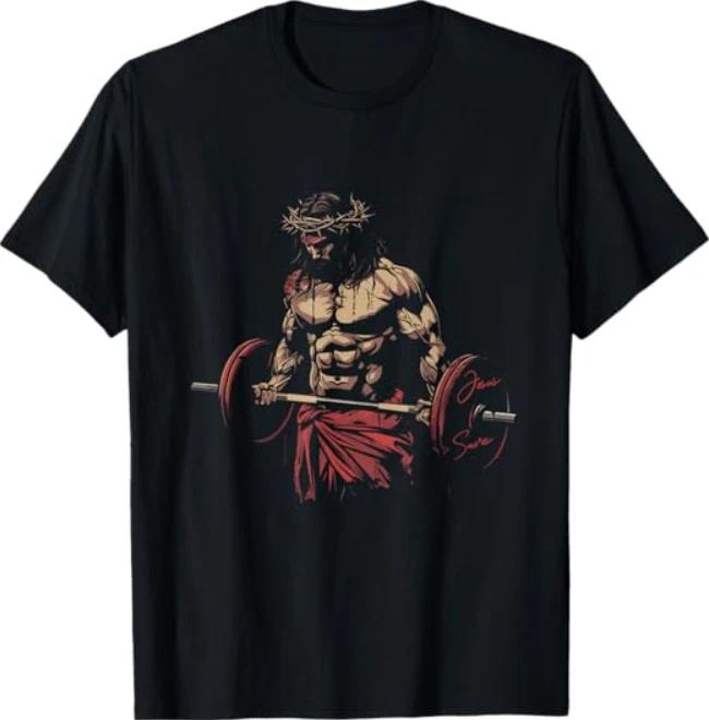 Funny Christian Workout Gym Jesus The Ultimate Deadlift T-Shirt S