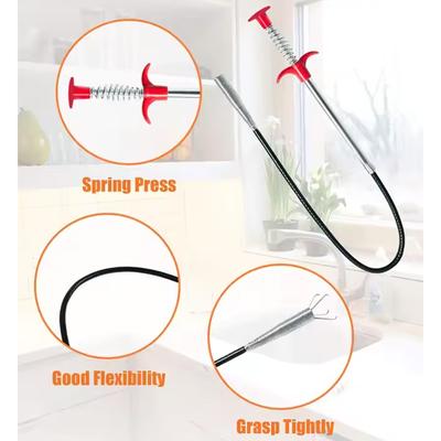 1/2PCS Sewer Unclogger Household Kitchen Bathroom Drainage Pipe Manual Telescopic Cleaning Tool Flexible Grip Sturdy And Durable