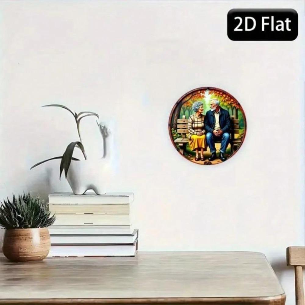 Vintage Couple Floral Metal Sign 2D Plaque Home Kitchen Decor Holiday Gift