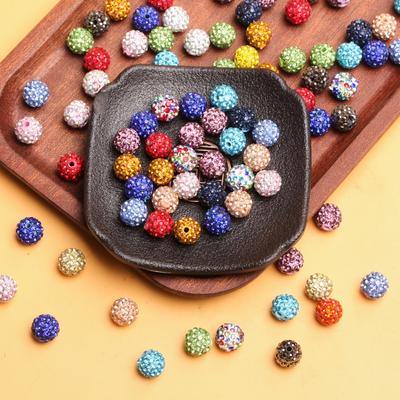 100pcs Disco Spacerbead 10mm Rhinestone Pave Clay Rounddiscoball Czech Crystal