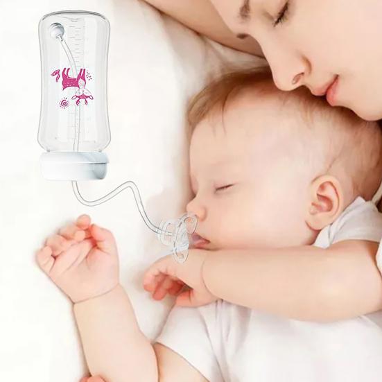 Säker babyflaska med läckagesäker napp/sugrör Anti-kolikventil Babyflaska 300 ml Bredhalsad PP-matningsflaska för spädbarn Bärbar Rese-nödvändighet