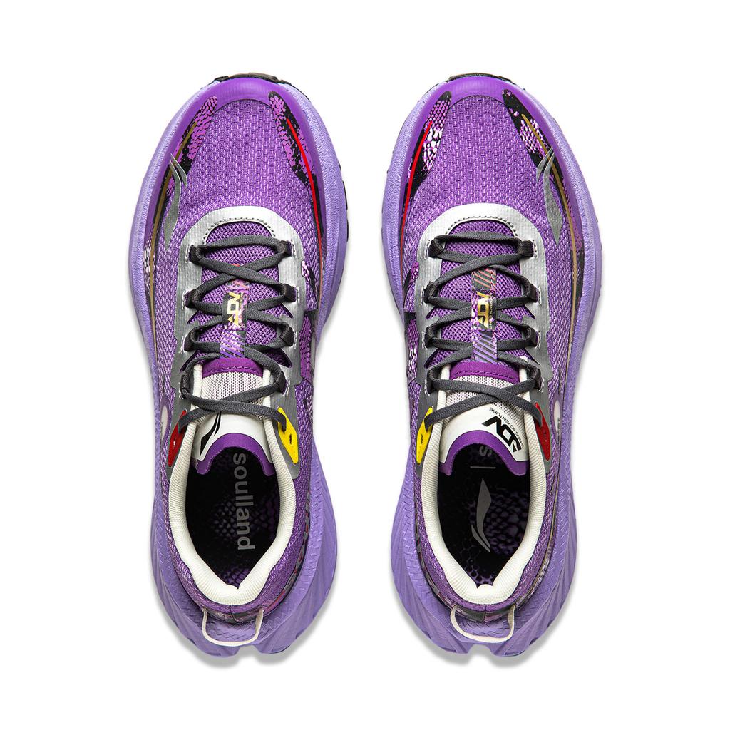 Li Ning Soulland X Low-Top Laufschuhe mit Stabilitätsunterstützung und Stoßdämpfung Herren-Sneaker Lila ARNU003-23