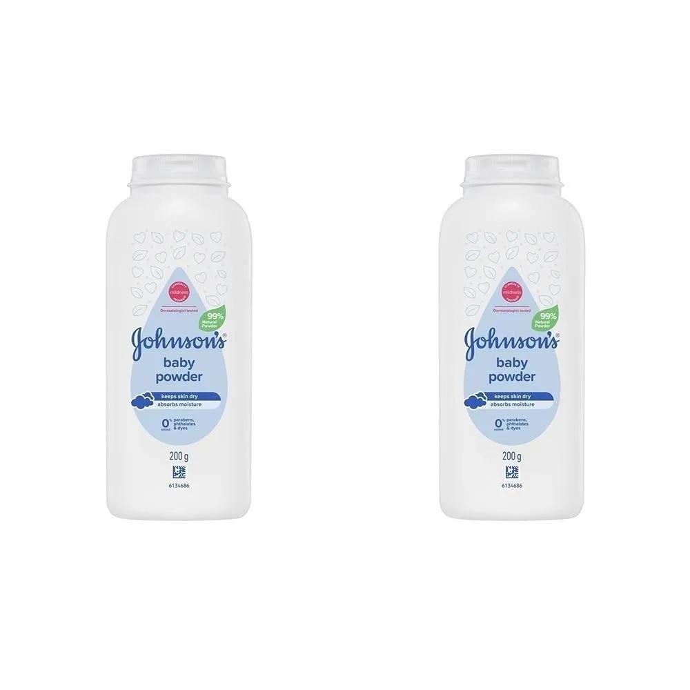 2 упаковки Детской присыпки из кукурузного крахмала Johnson s Baby, 200 г