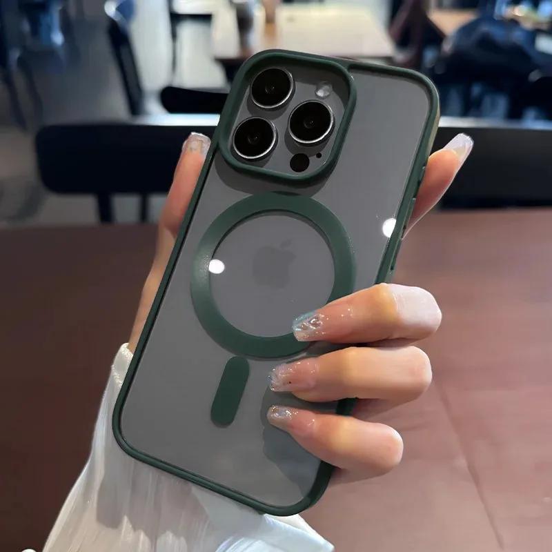 Luxury For Magsafe Transparent Case For iPhone 17 16 11 12 13 14 15 Pro Max Plus Mini Magnet Shockproof Clear Bumper Cover