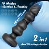 Anal Thrusting Vibes: 10 moduser for vibrasjon og skyvekraft - 2 i 1 G-Spot Vibration Anal Leke, 5 teksturerte kuler, 5 batteridrevne, silikonmateriale
