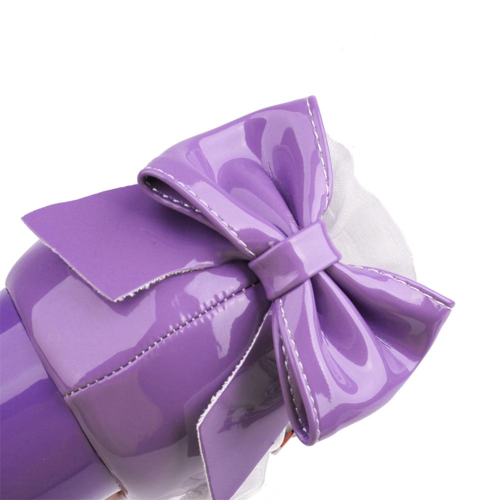 Damskie Średnie Obcasy Lolita Buty Lakierowane Skórzane Urocze Kokardki Mary Jane Pompki Panna Młoda Ślub Cosplay Impreza Czerwony Różowy Czarny Zielony Rozmiar 31-43