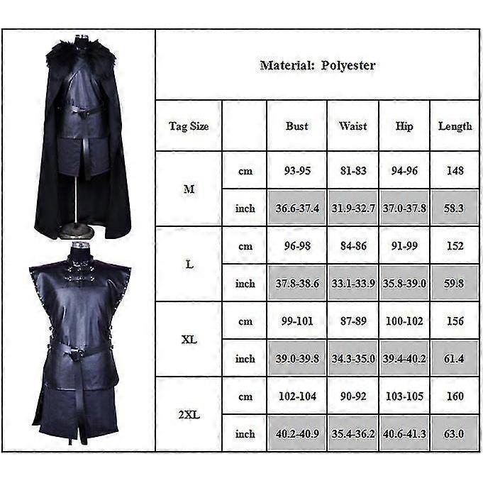 Herren Cosplay Outfit Sets Jon Schnee Kostüme Game Of Thrones Umhang
