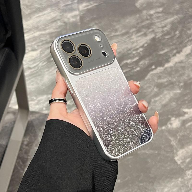 Gradient Glitter Resin Case for iPhone 17 Pro Max - Large Window, Compatible with Apple 16, 15, and 17 Couple Models. iPhone 14 Pro