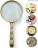 Beautiful Vintage Magnifying Glass Solid brass metal with Mother of Pearl Plated Handle | Book Reading, Map Design, Office & School Work