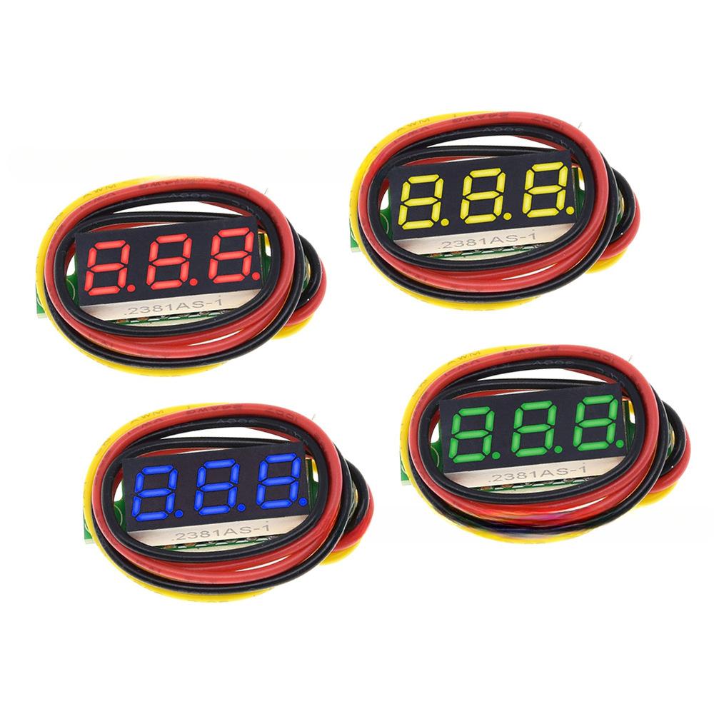 0.28 Inch 3-wire Digital DC Voltage Meter Head, Digital Display, Adjustable, Three-wire DC0-100V Battery Voltmeter