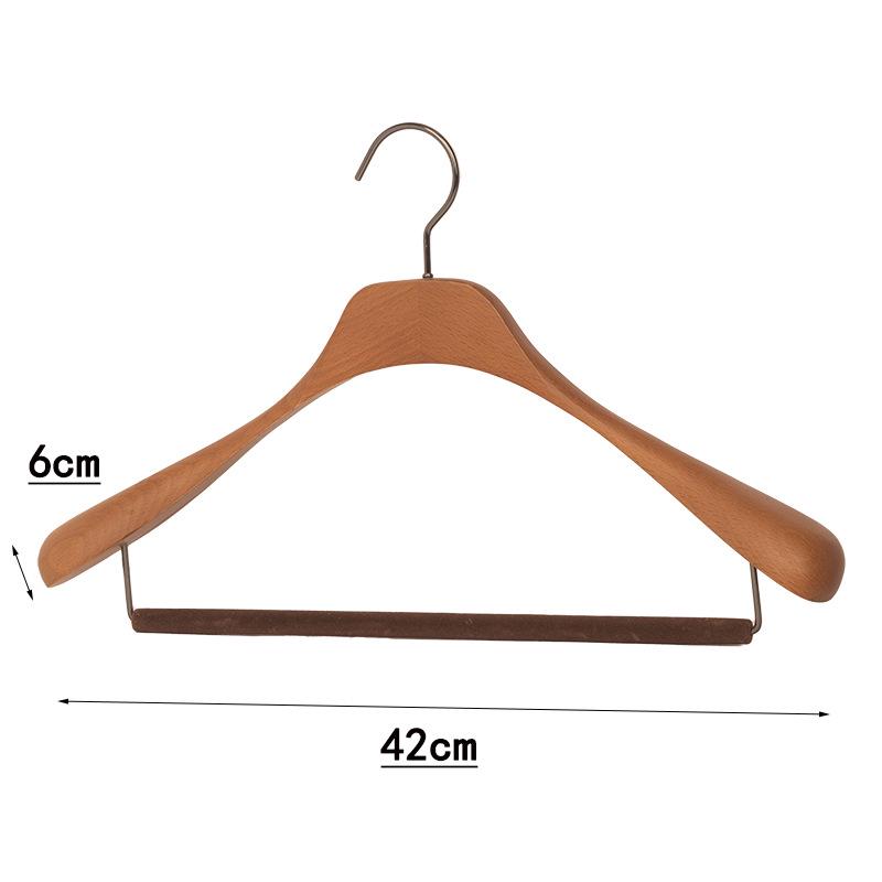 Cintres en Bois de Hêtre avec Pinces pour Pantalons - Épais, Élargis pour Manteaux et Costumes