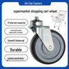 Silent 4" & 5" TPR Rubber Shopping Cart Wheels, Wear-Resistant Double Bearing Swivel Casters for Hand Trucks