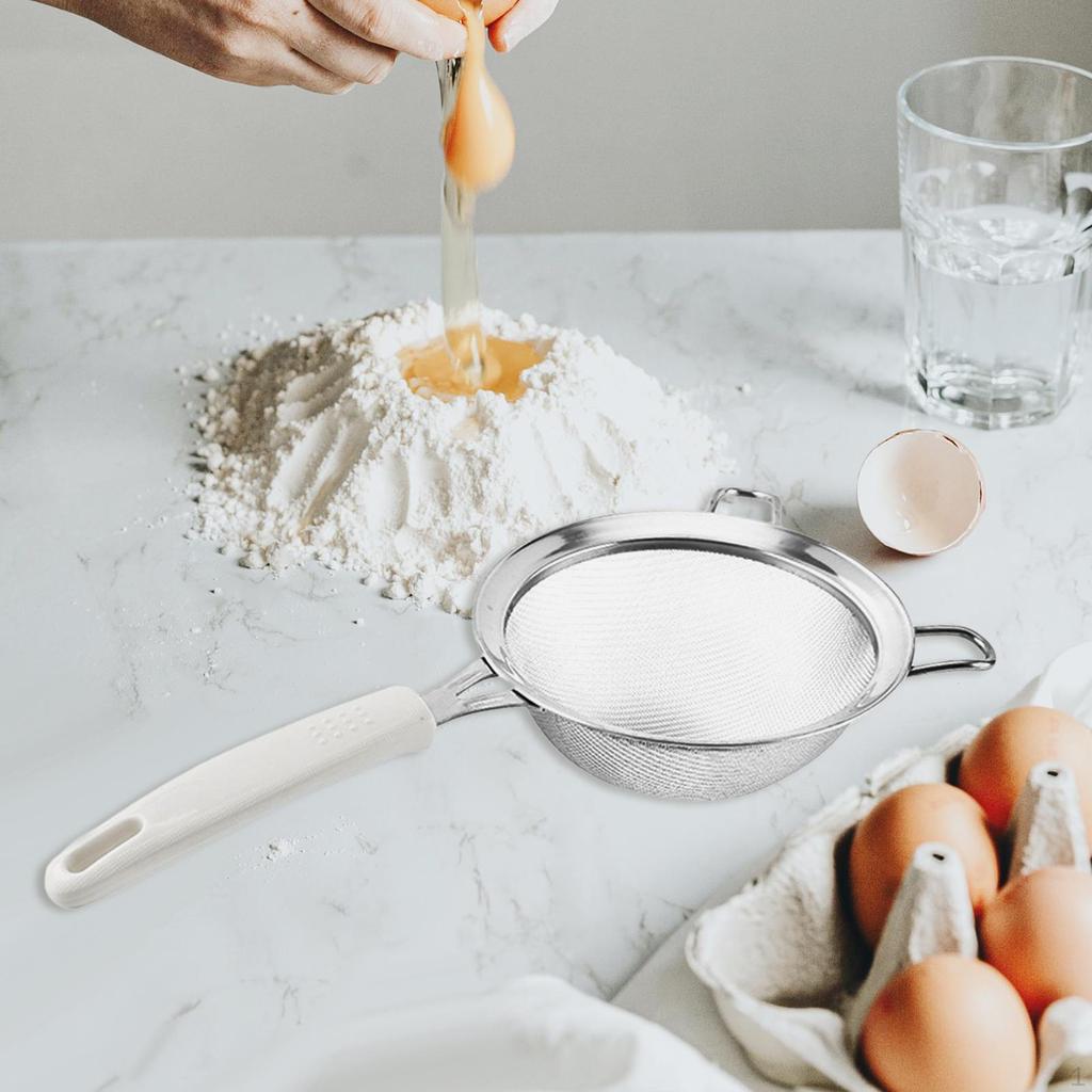 Stainless Steel Fine Mesh Strainer Flour Sieve Strainer, Soy Milk Colander for