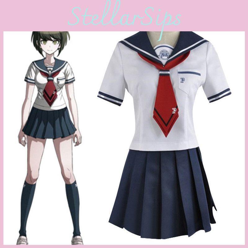 Danganronpa Anime Naegi Komaru Unique And Eye-catching Uniform Skirt Cosplay Costume With Matching Socks