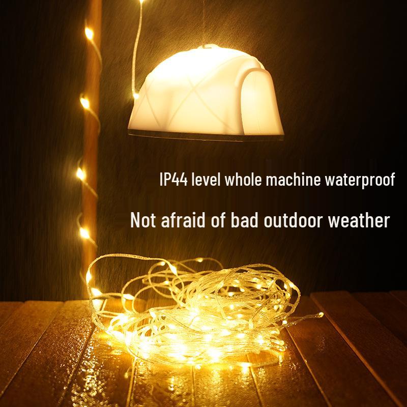 Stepless Dimming Multi-functional Camping Lantern with Pull-string Lights and Long Battery Life for Outdoor Tents