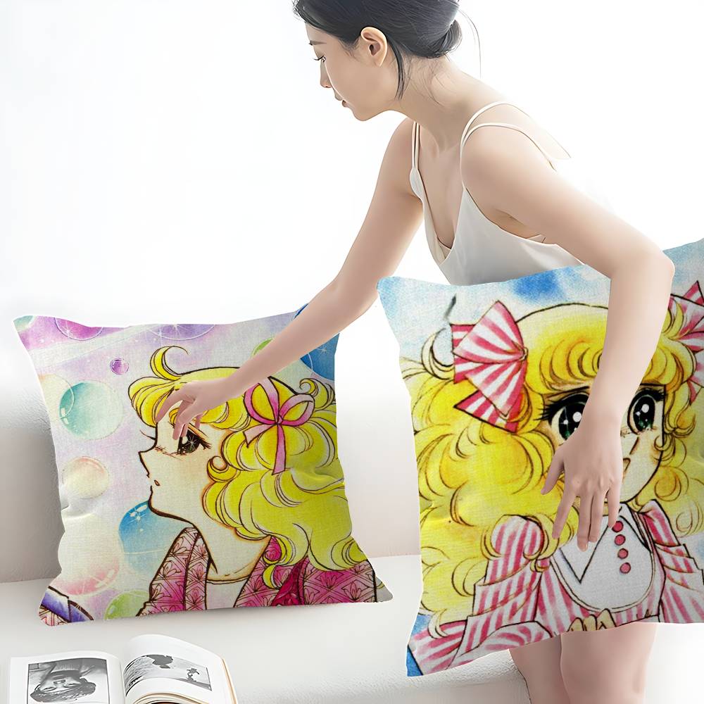 Japanese C-Candy Candy Office Cushion Pillowcase Car Cushion Cover45X45Cm Lumbar Pillowcase Sofa Pillowcover