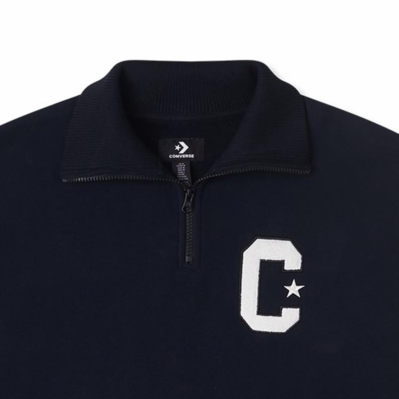 New Converse Sweatshirt Unisex Black 10026553-A01