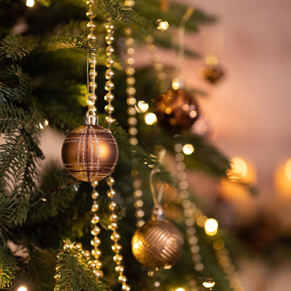 Valery Madelyn Christmas Gold and Nordic 5cm Set of Christmas Tree Stylish and and Copper Ornaments, Copper, Style, Luxurious, Balls, 35, Decorations,