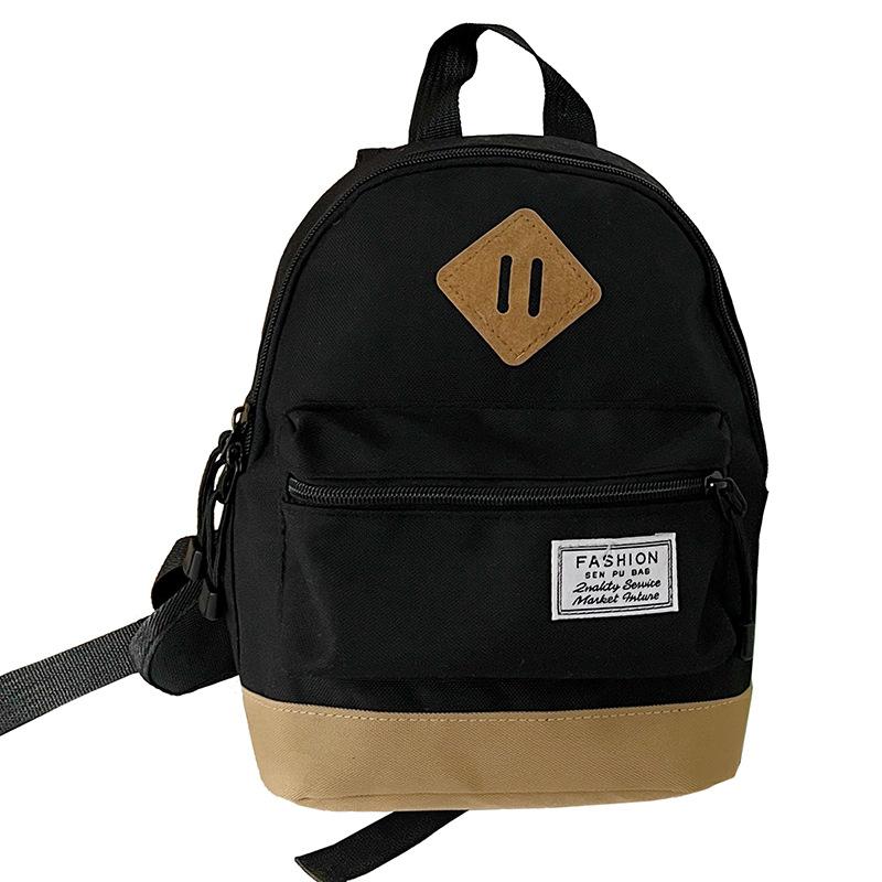 Boys Travel Backpack Simple And Lightweight Boys And Girls Canvas Solid Color Going Out Small Backpack Children'S Bag