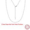 Effie Queen Paperclip Necklace 925 Sterling Silver Paper Clip Short Choker Chain Sexy Summer Ladies Hip Hop Jewelry Gift SC83
