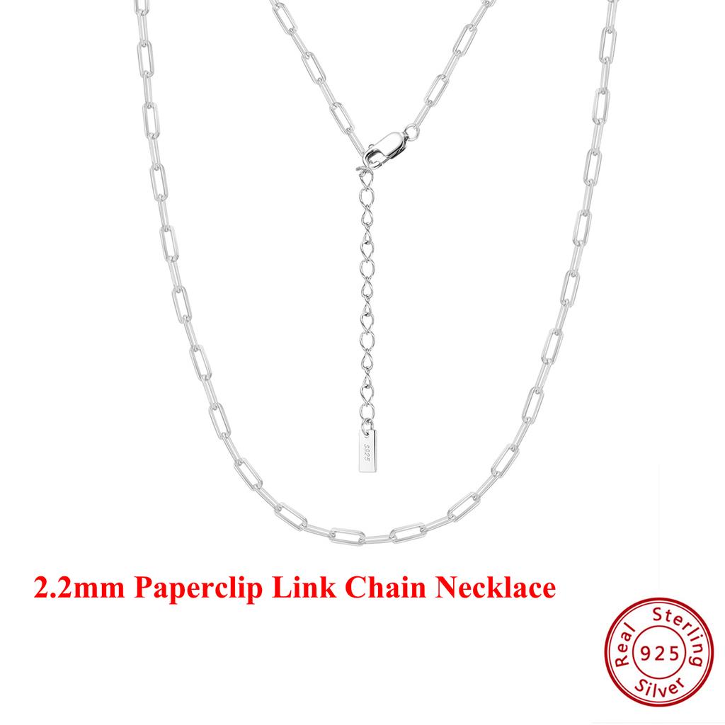 Effie Queen Paperclip Necklace 925 Sterling Silver Paper Clip Short Choker Chain Sexy Summer Ladies Hip Hop Jewelry Gift SC83