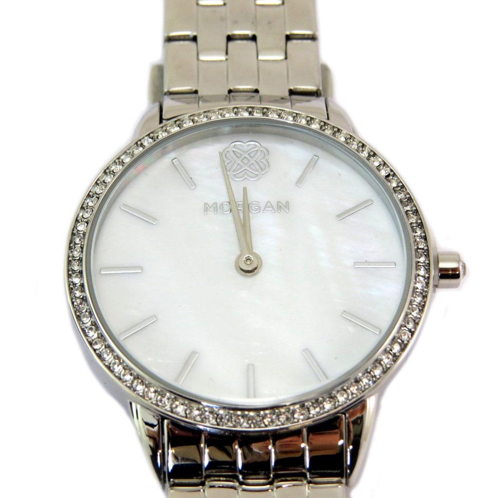 Morgan [P5338] - Montre créateur 'Morgan' blanc argenté (Diamonds) - 34 mm