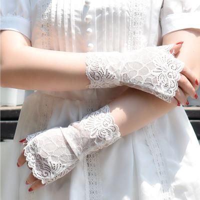 Dance Riding Mesh Sunscreen Anti Uv UV-proof Mittens Fingerless Gloves Driving Gloves Lace Gloves