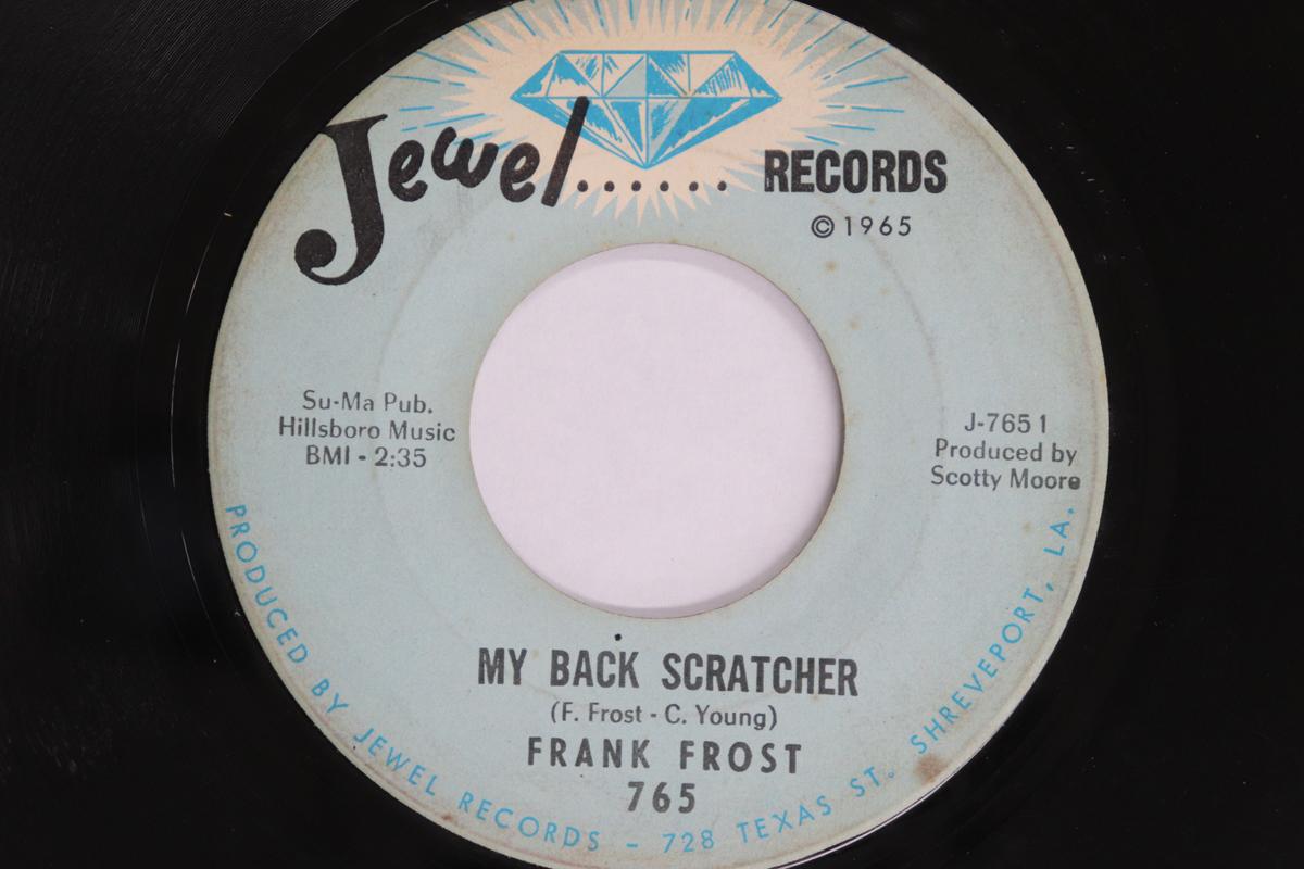 

7-дюймовая пластинка ФРЭНК ФРОСТ - Моя чесалка для спины / Арфа и душа 765 JEWEL RECORDS 1966 США Блюз Б/У