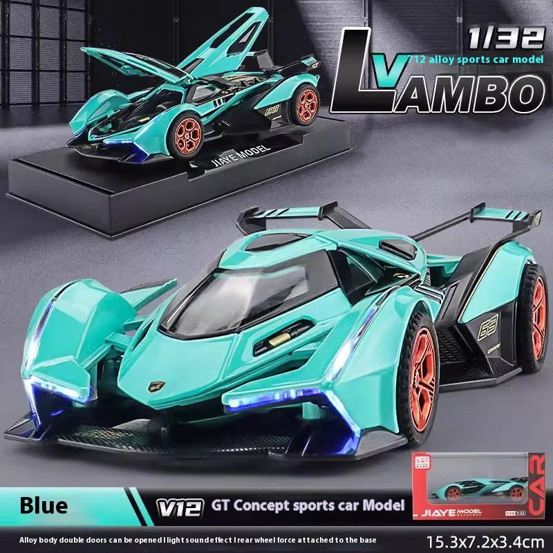 

Масштаб 1/32 Lamborghini V12 Vision GT Gran Turismo Суперкар Сплав Модель автомобиля Литой Бутик Декорировать Коллекционировать Хобби Подарок для Парня синий