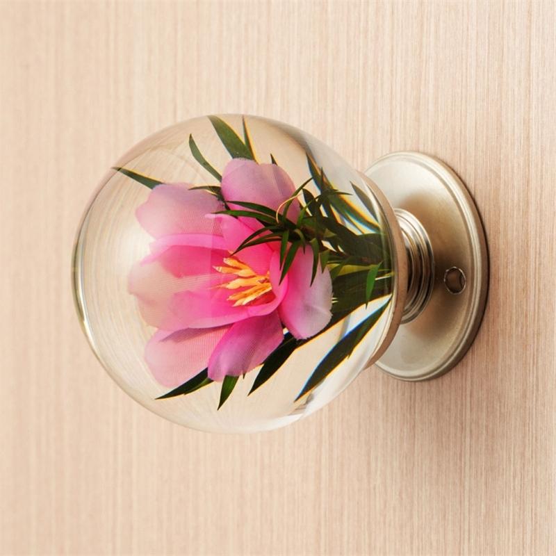 Door Pulls Unique Resin Wardrobe Knob Cupboard Handle Modern Furniture Handle Crystal Ball Shape Cabinet Door Handle