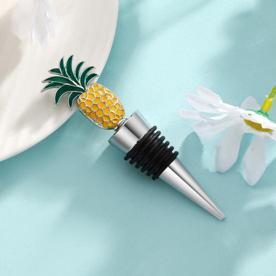 Wine Bottle Stopper Pineapple Design Vacuum Sealed Twist Cap Reusable Champagne Stopper Red Wine Cork for Bar Tools Wine Gifts