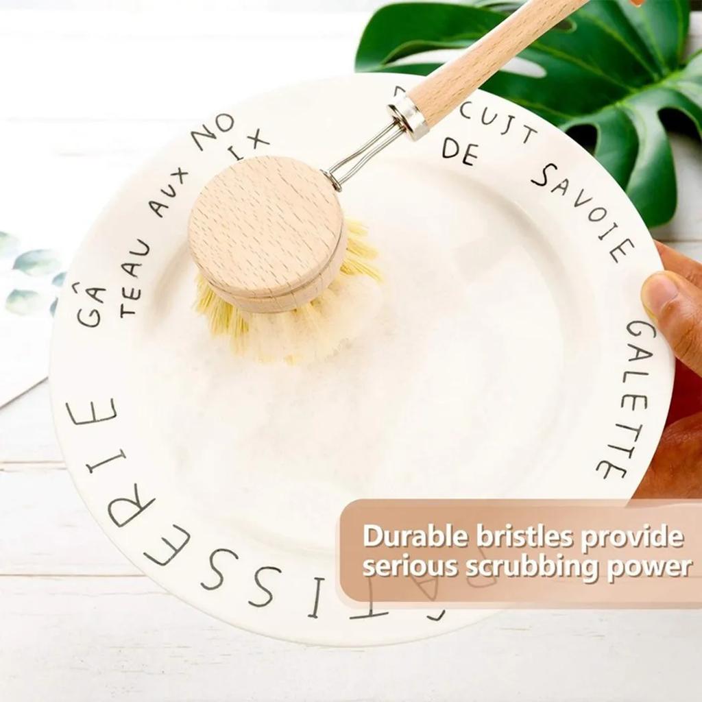 Sisalové masivní dřevěné kreativní kartáč na hrnce s dlouhou rukojetí, kuchyňský kartáč na čištění dřevěných nádobí s dlouhou rukojetí, kartáč na drhnutí nádobí