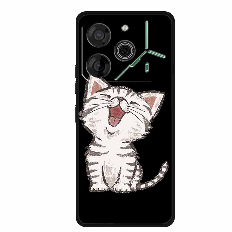 Black Silicone Case For Tecno Pova 6 Pro Phone Case Shockproof Soft Coque For Tecno Pova 6 Pro Back Cover Case Pova6 Pro Cartoon