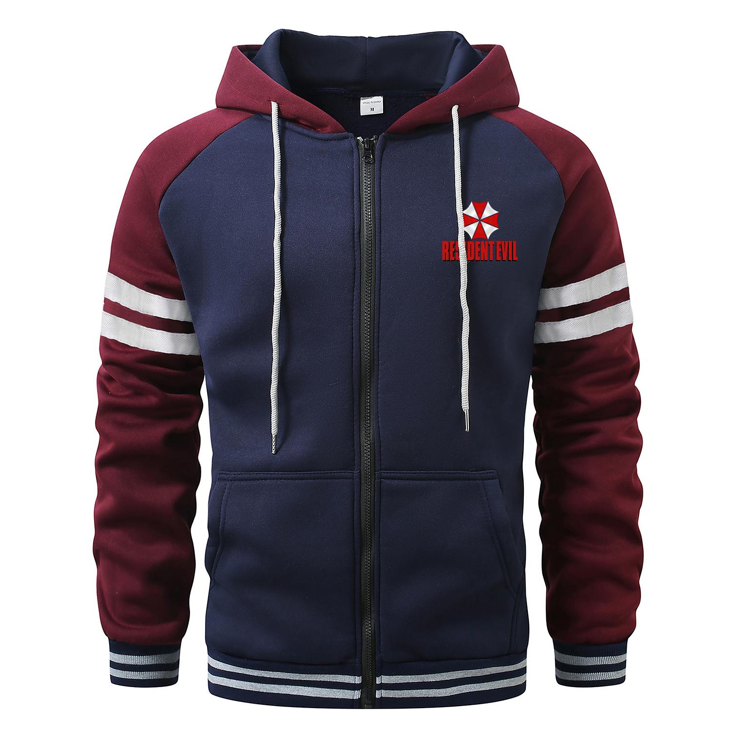 FEGKZLI Specialty RESIDENT EVIL Heren Hoodies Cardigan Rits Hoodies Capuchon Zak Sport&Outdoor Streetwear Casual Lente&Herfst Kleding Hoodies Sweatshirts Heren Jassen XL marineblauwe kleur