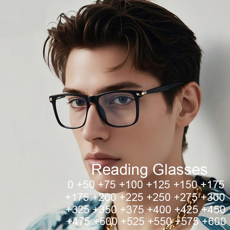 High end Fashion Square Anti Blue Light Reading Glasses Men Anti Glare ...