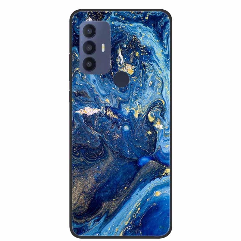 For TCL 30 SE Case Soft Silicone Marble TPU Black Cover for TCL 305 306 30SE 6.52'' Phone Back Cases for TCL30SE 6165H Coque New