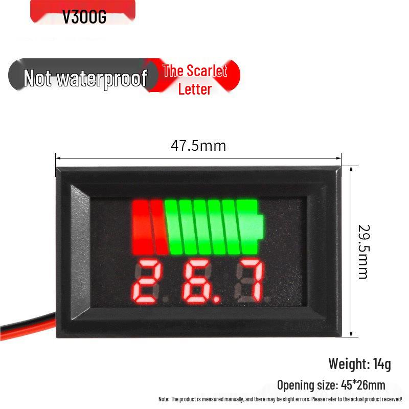 Tensione Batteria Veicolo Elettrico e Amperometro per Batterie al Litio (12V-84V)