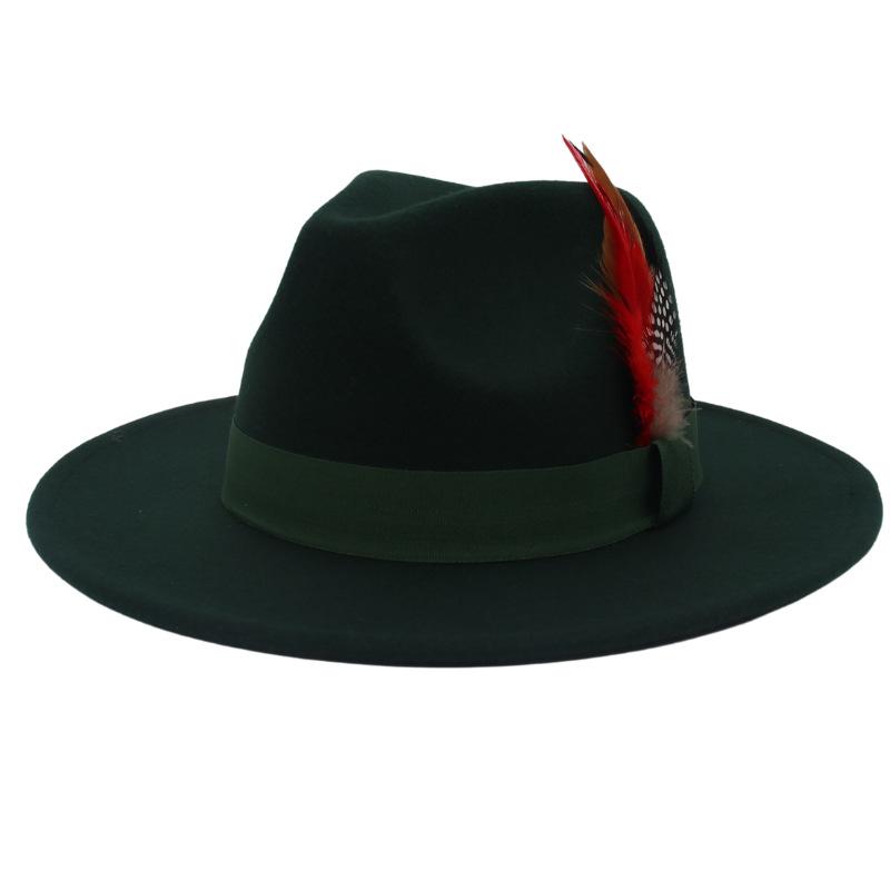 Wind Jazz Hat Square Ribbon Top Hat Gentleman Lady Woolen Hat Felt Hat Hat