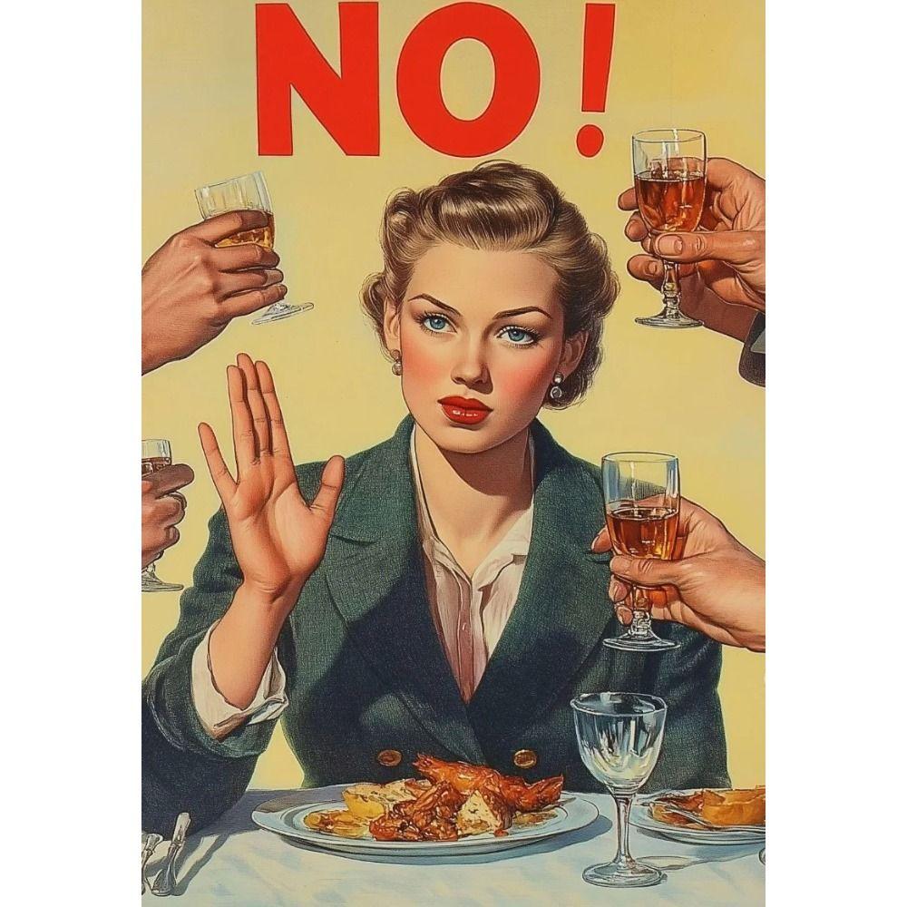 

No Alcohol Funny Metal Sign Healthy Lifestyle Gift 20x30cm