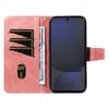 For Samsung Galaxy S24 FE Leather Case Wallet Stand Grids Imprinted Phone Cover with Strap