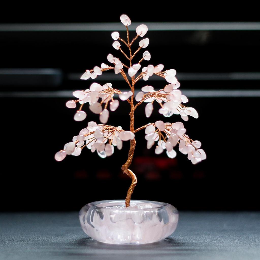 Citrine Gravel Crystal Money Tree Home Ornament Gift