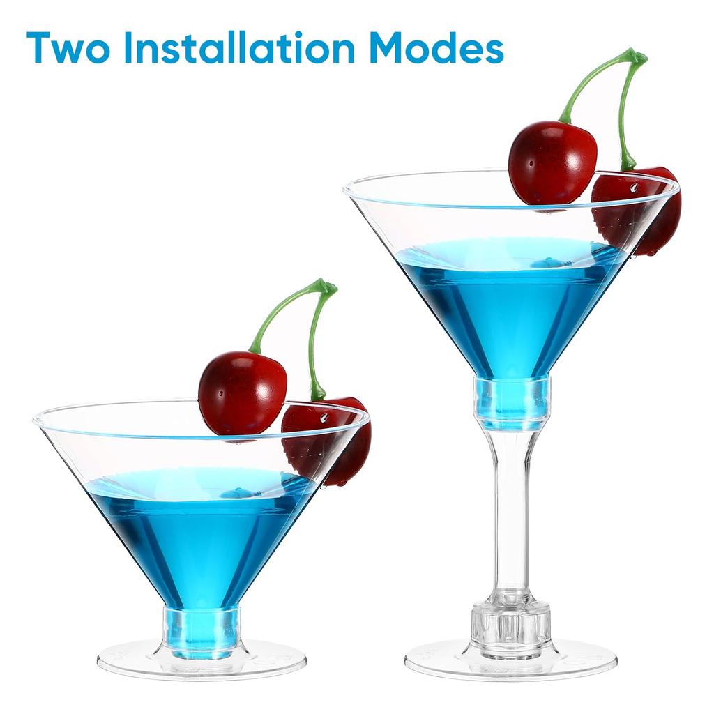 Luxshiny Plastic Cocktail Glasses, Set of 20, 5.07 oz, Clear, Short Type, Stable Design, Disposable Party Cups, Suitable for Wine, Table Decoration