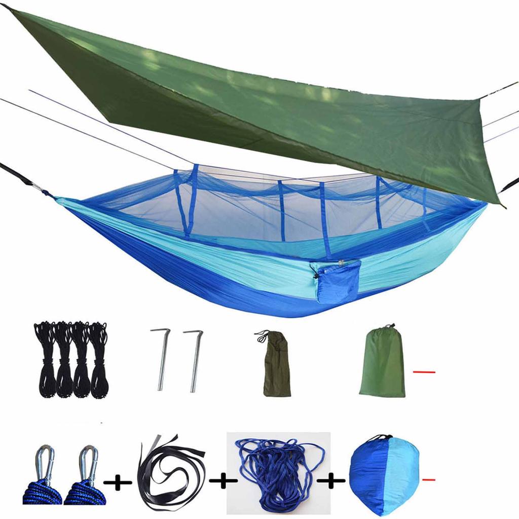 Mosquito-Proof   with Sunshade Canopy, Outdoor Camping Aerial Swing, Portable Hiking and Travel  for Insect-Free Relaxation