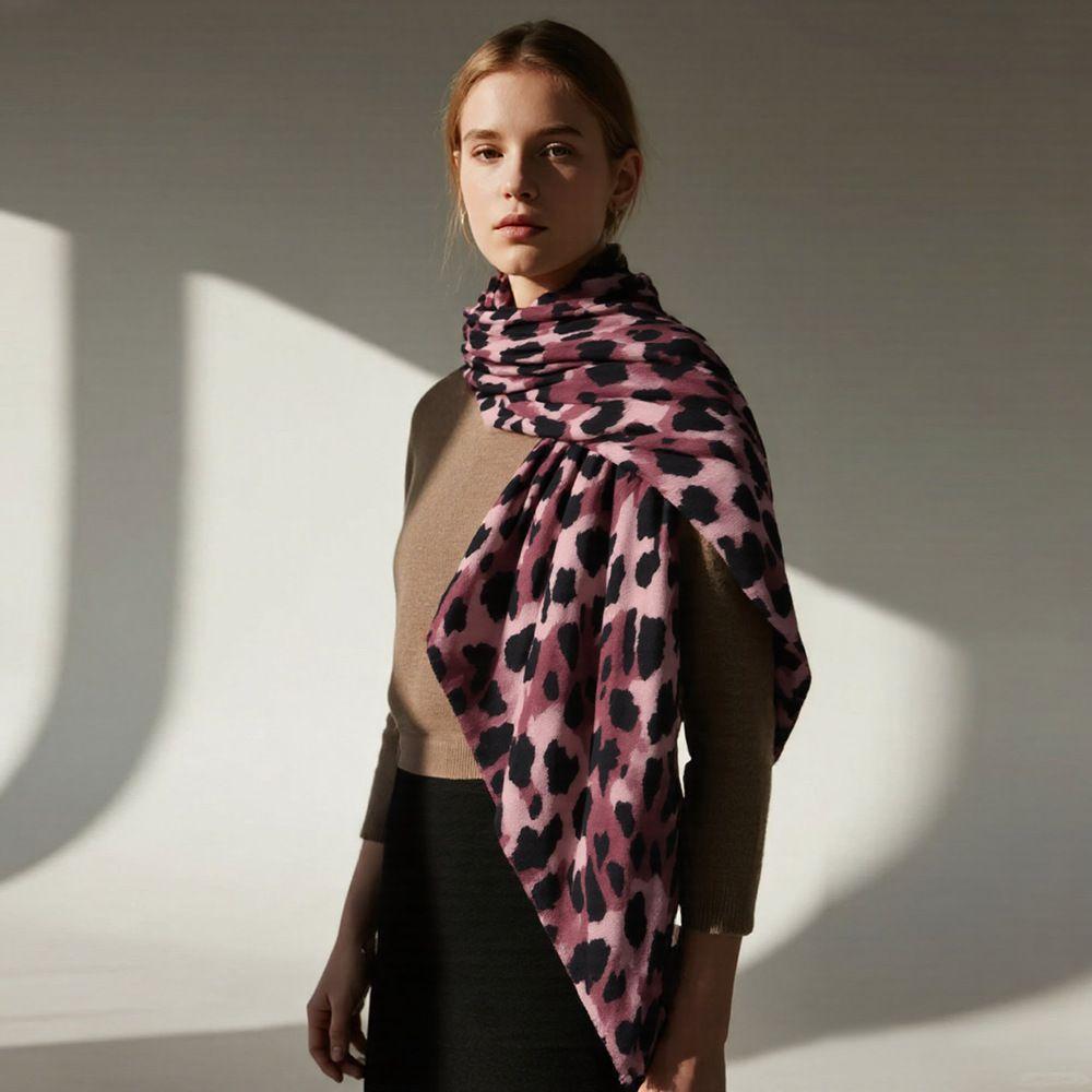 Wool Women's Shawl Leopard Print Lady Scarves Wraps Fashion Foulard Pashmina Hijabs Hijab Use